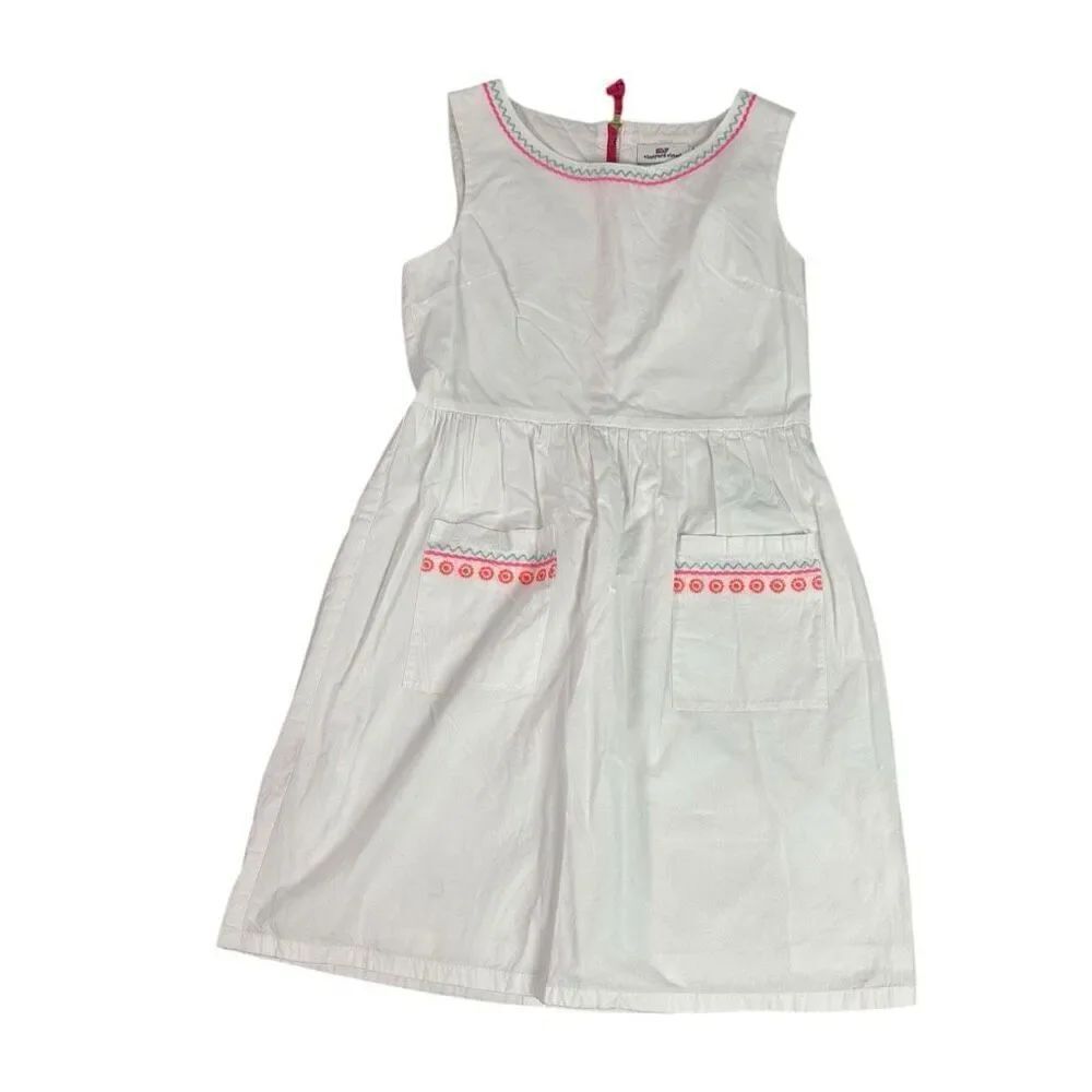Vineyard Vines Girls White Cotton Sleeveless Dress size 8